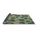 Thickness of Patterned Dark Sea Green Rug, pat2974lblu