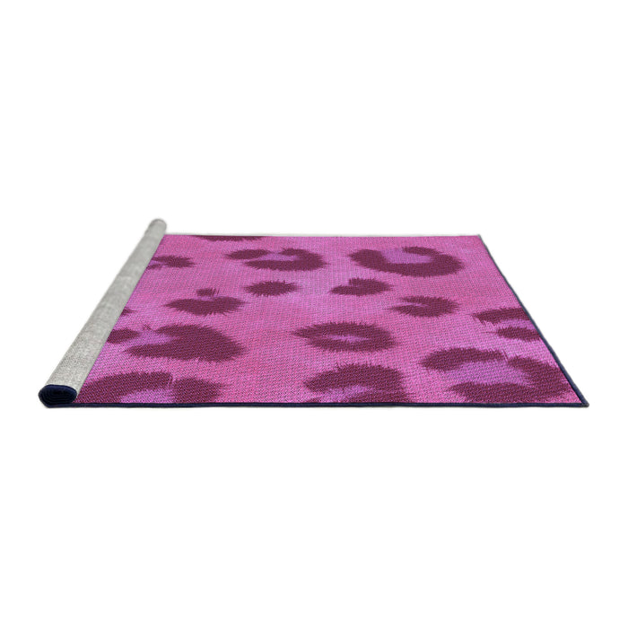 Sideview of Machine Washable Transitional Bright Neon Pink Purple Rug, wshpat2974pur