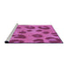 Sideview of Machine Washable Transitional Bright Neon Pink Purple Rug, wshpat2974pur