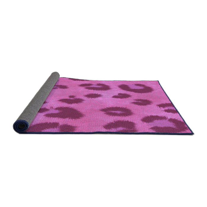 Thickness of Patterned Bright Neon Pink Purple Rug, pat2974pur