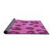Thickness of Patterned Bright Neon Pink Purple Rug, pat2974pur