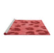 Sideview of Machine Washable Transitional Red Rug, wshpat2974rd