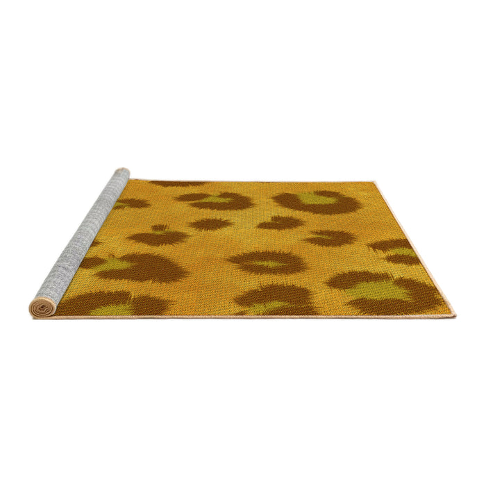 Sideview of Machine Washable Transitional Mahogany Brown Rug, wshpat2974yw