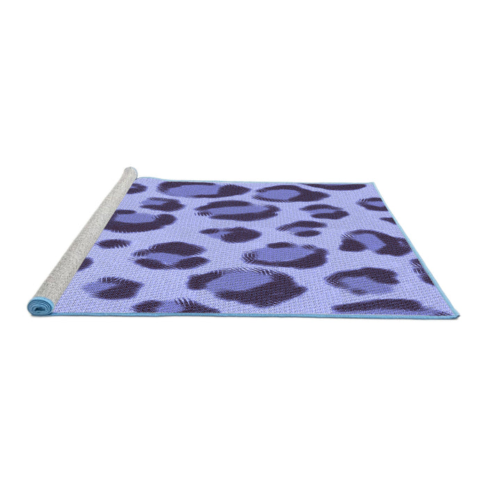 Sideview of Machine Washable Transitional Deep Periwinkle Purple Rug, wshpat2975blu