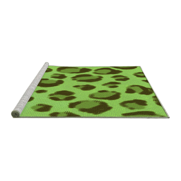 Sideview of Machine Washable Transitional Bright Green Rug, wshpat2975grn