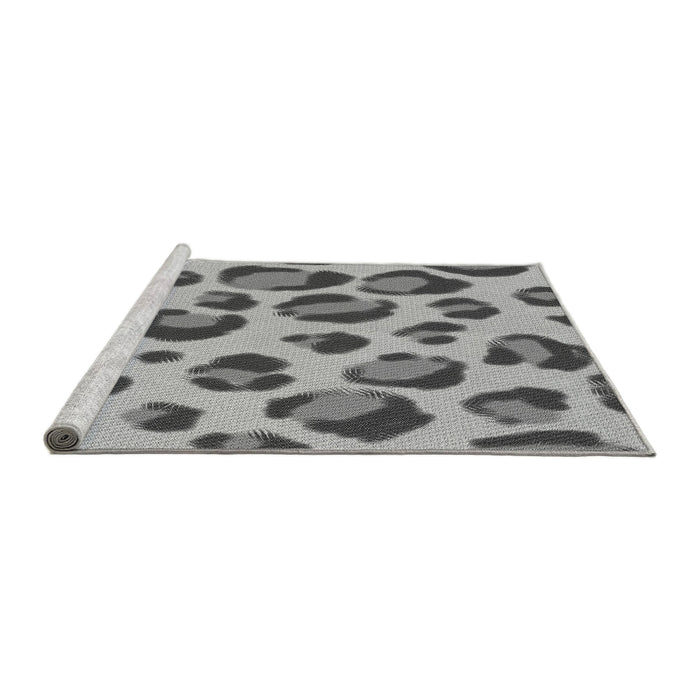 Sideview of Machine Washable Transitional Silver Gray Rug, wshpat2975gry