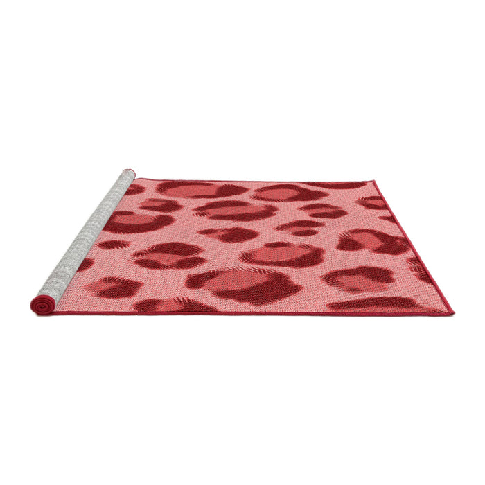 Sideview of Machine Washable Transitional Red Rug, wshpat2975rd