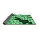 Thickness of Patterned Deep Emerald Green Rug, pat2976grn