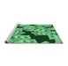 Sideview of Machine Washable Transitional Deep Emerald Green Rug, wshpat2976grn