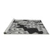 Sideview of Machine Washable Transitional Silver Gray Rug, wshpat2976gry