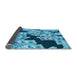 Thickness of Patterned Blue Rug, pat2976lblu