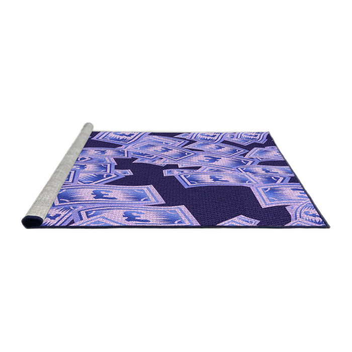 Sideview of Machine Washable Transitional Mauve Purple Rug, wshpat2976pur