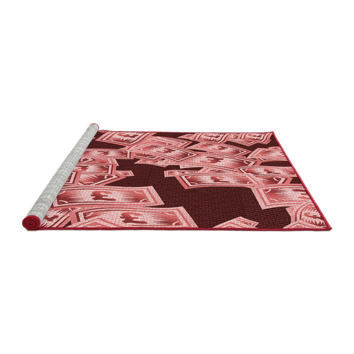 Sideview of Machine Washable Transitional Pastel Pink Rug, wshpat2976rd