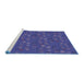 Sideview of Machine Washable Transitional Denim Dark Blue Rug, wshpat2977blu