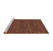 Sideview of Machine Washable Transitional Red Rug, wshpat2977brn