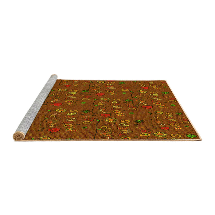 Sideview of Machine Washable Transitional Tomato Red Rug, wshpat2977yw