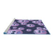 Sideview of Machine Washable Transitional Purple Mimosa Purple Rug, wshpat2979blu