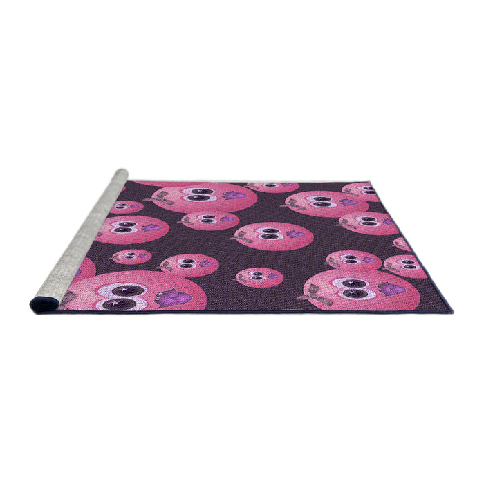 Sideview of Machine Washable Transitional Dark Raspberry Purple Rug, wshpat2979pur