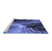 Sideview of Machine Washable Transitional Light Slate Blue Rug, wshpat298blu