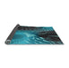 Thickness of Patterned Dark Turquoise Green Rug, pat298lblu