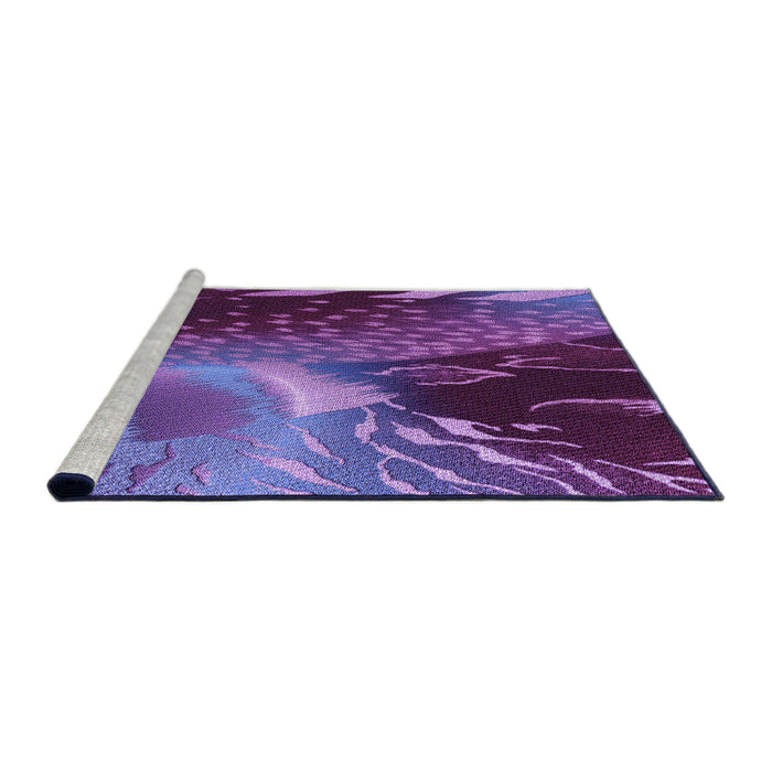 Sideview of Machine Washable Transitional Purple Rug, wshpat298pur
