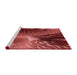 Sideview of Machine Washable Transitional Cranberry Red Rug, wshpat298rd