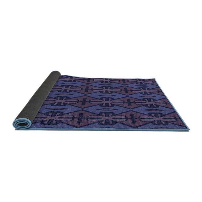 Thickness of Patterned Slate Blue Rug, pat2980blu