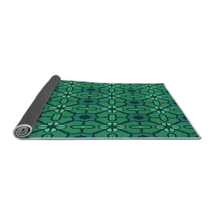 Thickness of Patterned Spring Green Rug, pat2983lblu