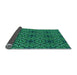 Thickness of Patterned Spring Green Rug, pat2983lblu