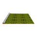 Sideview of Machine Washable Transitional Pistachio Green Rug, wshpat2983yw