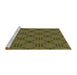 Sideview of Machine Washable Transitional Dark Yellow Green Rug, wshpat2984brn