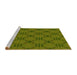 Sideview of Machine Washable Transitional Dark Yellow Green Rug, wshpat2984yw