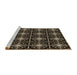 Sideview of Machine Washable Transitional Black Rug, wshpat2985brn