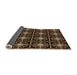 Thickness of Patterned Black Brown Rug, pat2985org