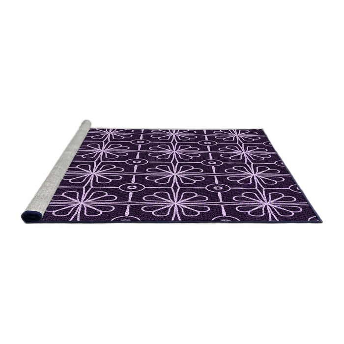 Sideview of Machine Washable Transitional Lilac Purple Rug, wshpat2985pur