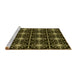 Sideview of Machine Washable Transitional Black Rug, wshpat2985yw