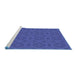 Sideview of Machine Washable Transitional Sapphire Blue Rug, wshpat2986blu