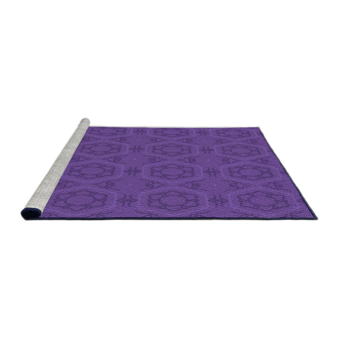 Sideview of Machine Washable Transitional Amethyst Purple Rug, wshpat2986pur