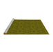 Sideview of Machine Washable Transitional Dark Yellow Green Rug, wshpat2986yw