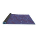 Thickness of Patterned Light Slate Blue Rug, pat2987blu