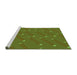 Sideview of Machine Washable Transitional Antique Bronze Green Rug, wshpat2987grn