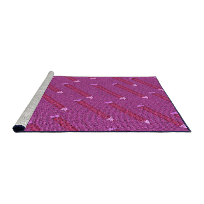 Sideview of Machine Washable Transitional Deep Pink Rug, wshpat2987pur