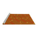 Sideview of Machine Washable Transitional Neon Orange Rug, wshpat2987yw