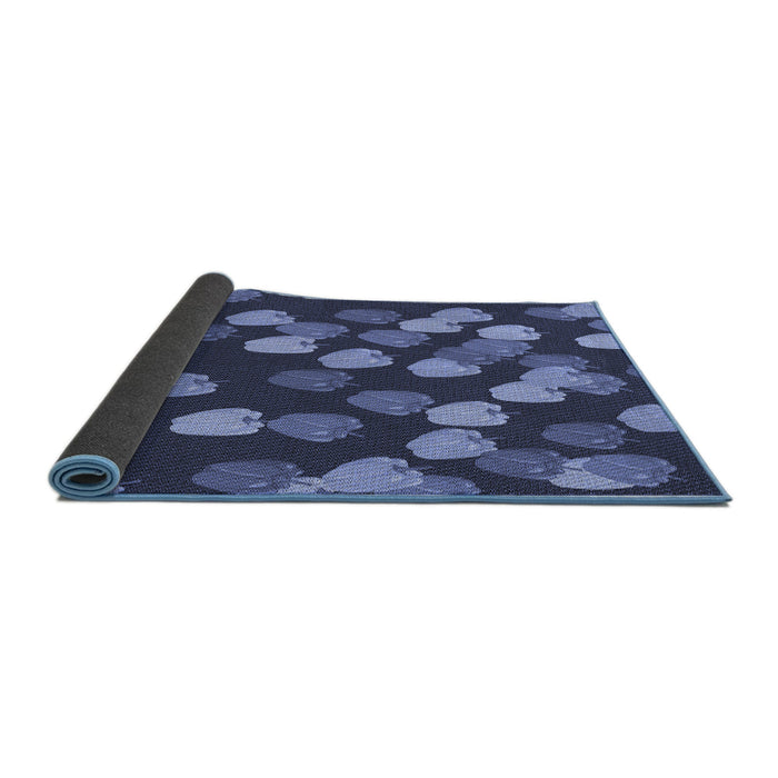 Thickness of Patterned Blue Rug, pat2988blu