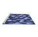 Sideview of Machine Washable Transitional Blue Rug, wshpat2988blu