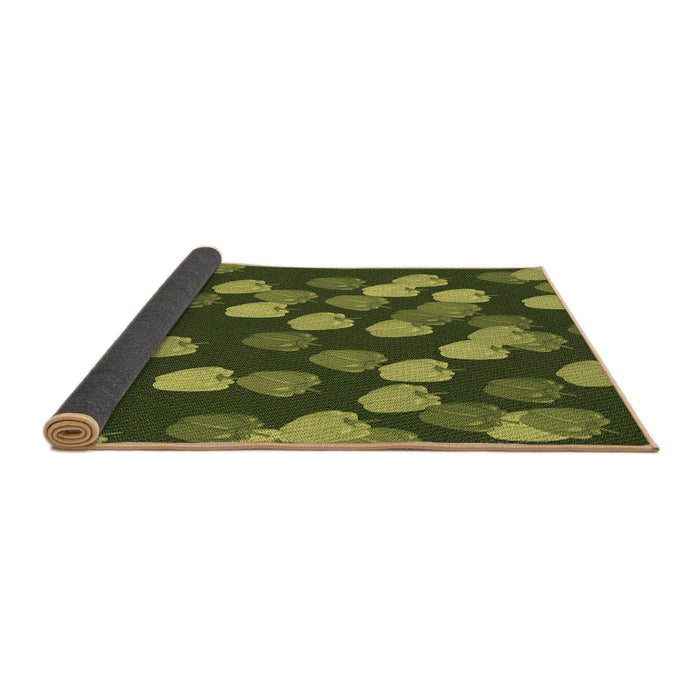 Thickness of Patterned Pistachio Green Rug, pat2988brn