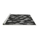 Sideview of Machine Washable Transitional Charcoal Black Rug, wshpat2988gry