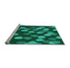 Sideview of Machine Washable Transitional Deep Emerald Green Rug, wshpat2988lblu