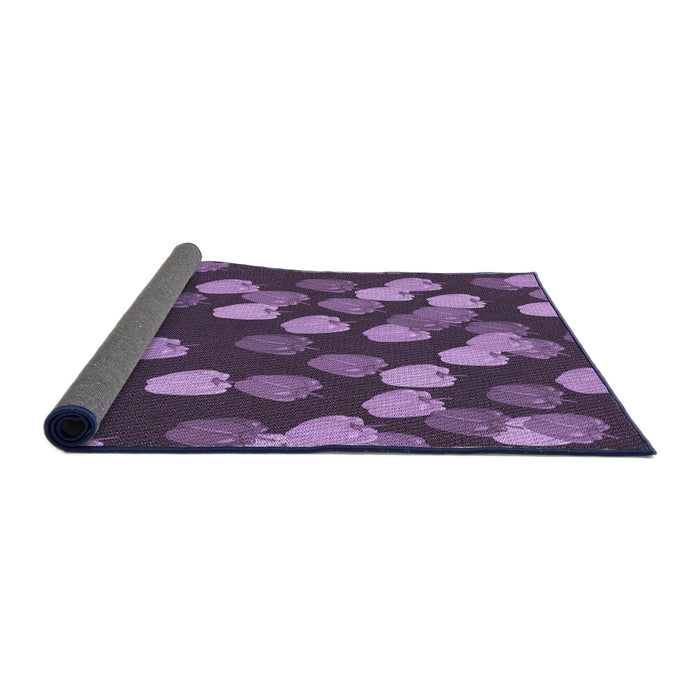 Thickness of Patterned Plum Purple Rug, pat2988pur