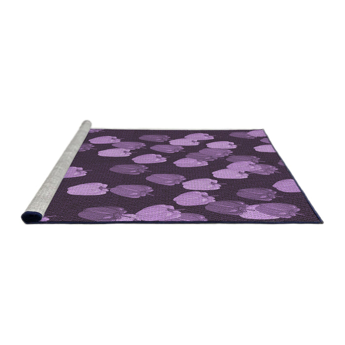 Sideview of Machine Washable Transitional Plum Purple Rug, wshpat2988pur